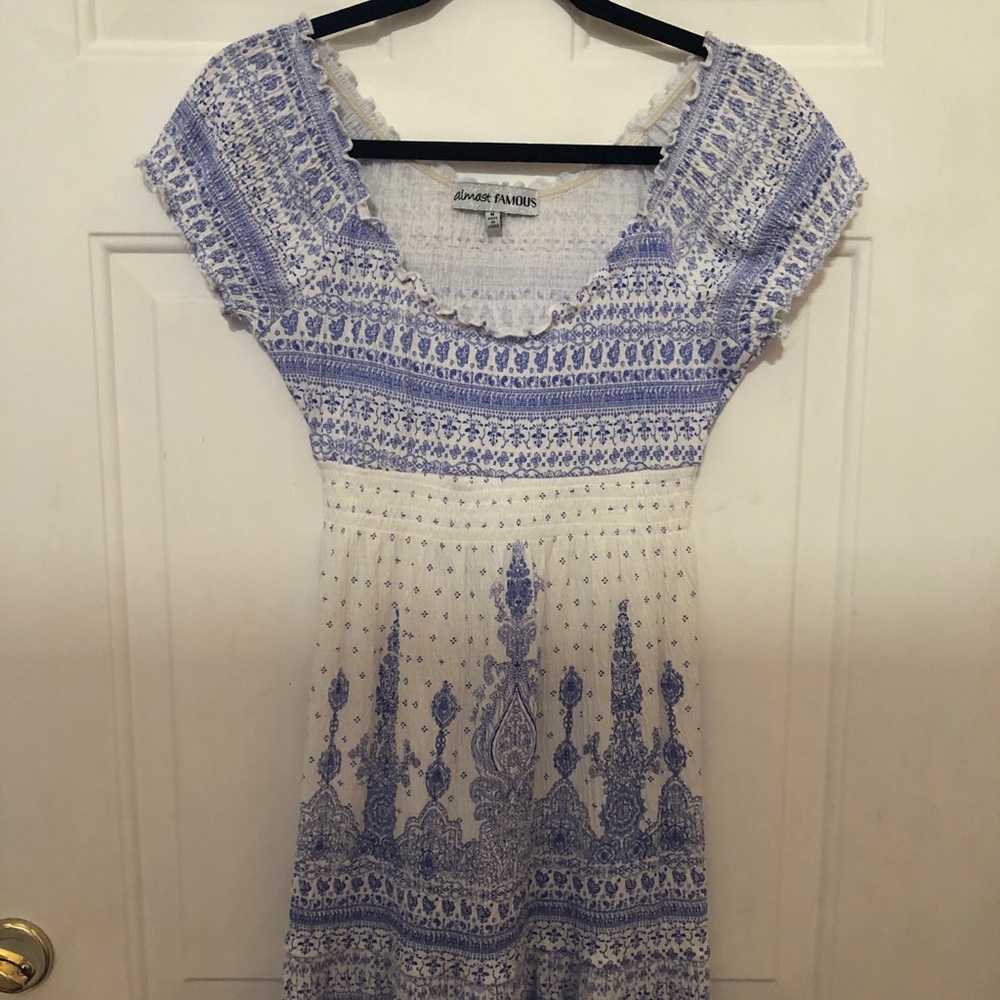 White and blue dress